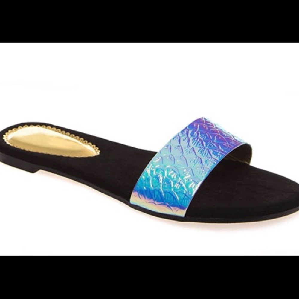 🚨Host Pick🚨 Hologram Reptile Scale Slide Sandals